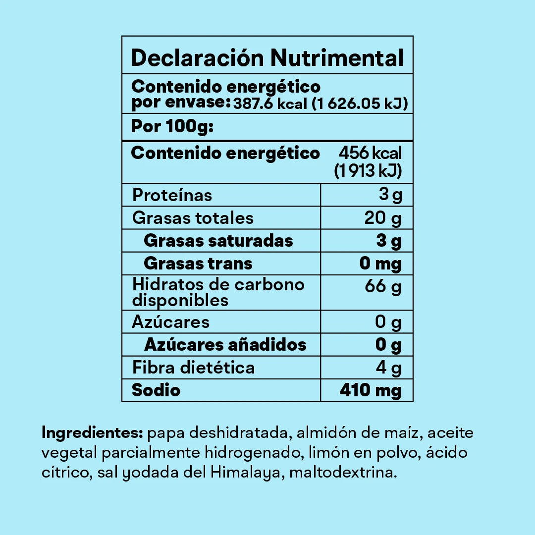 PAPAS DESHIDRATADAS SAL Y LIMÓN 85g
