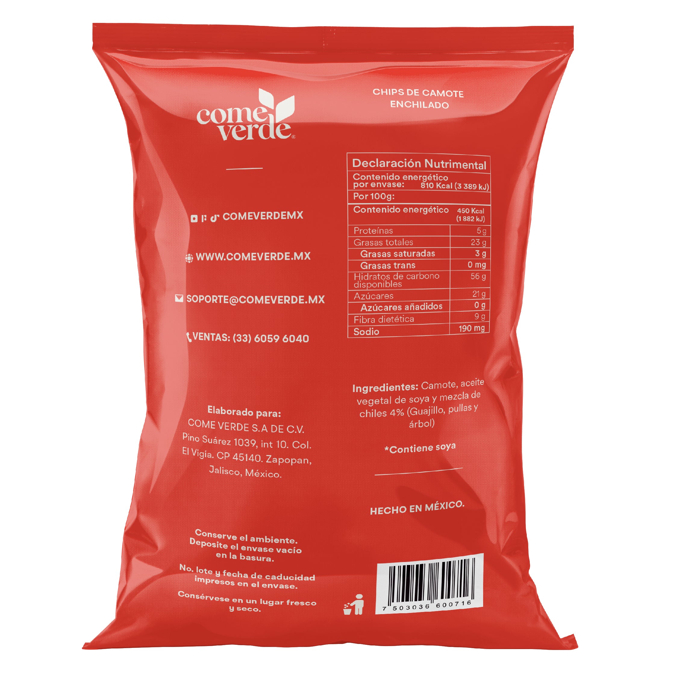 6 PACK CAMOTE ENCHILADO 180g