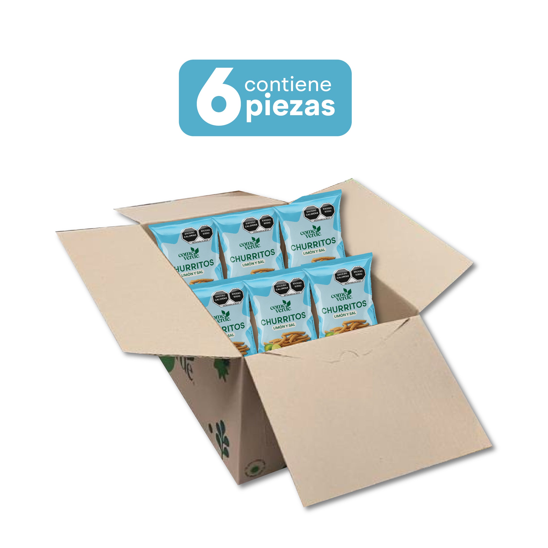 6 PACK CHURRITOS LIMÓN Y SAL 100g