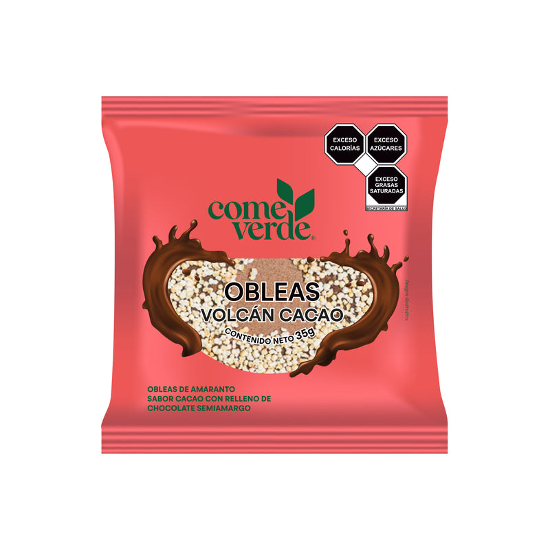 6x OBLEAS VOLCÁN DE CACAO 35g