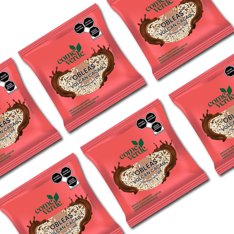 6x OBLEAS VOLCÁN DE CACAO 35g