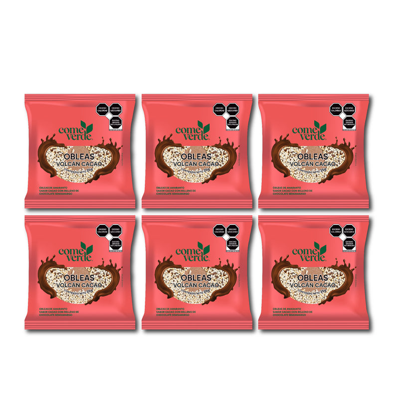 6x OBLEAS VOLCÁN DE CACAO 35g